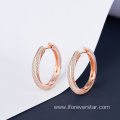Trendy Twisted Gold Plated Sterling Silver 925 Earrings